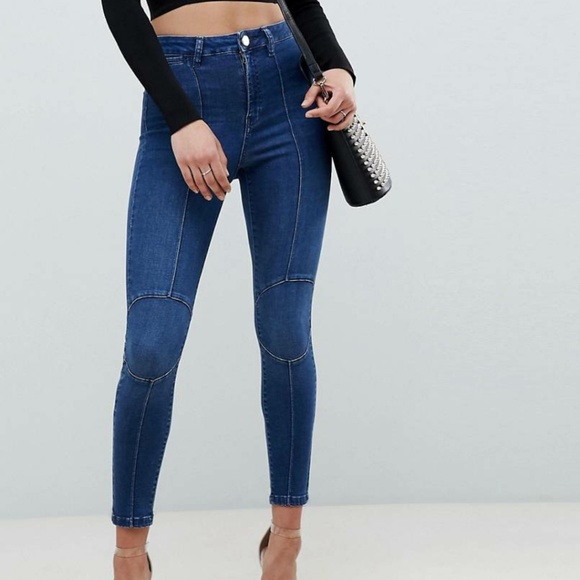 🔴FINAL SALE! ASOS Design Ridley Moto Knee Jeans - Picture 2 of 7